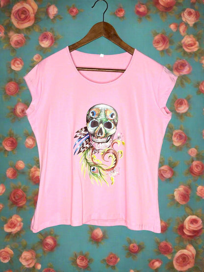 Flowers skull pink